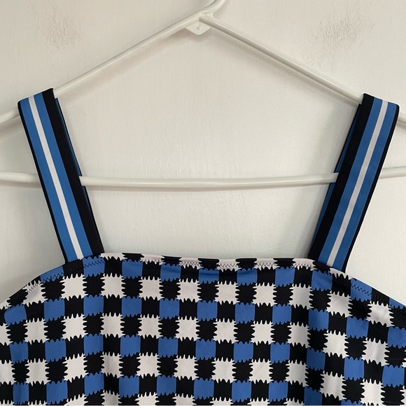 NWT Solid & Striped The Riley Check Knit Check Blue One Piece Swim Suit Size M - Picture 5 of 14